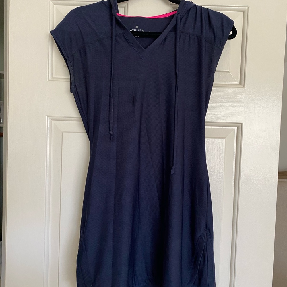 Athleta Navy Dress with hood